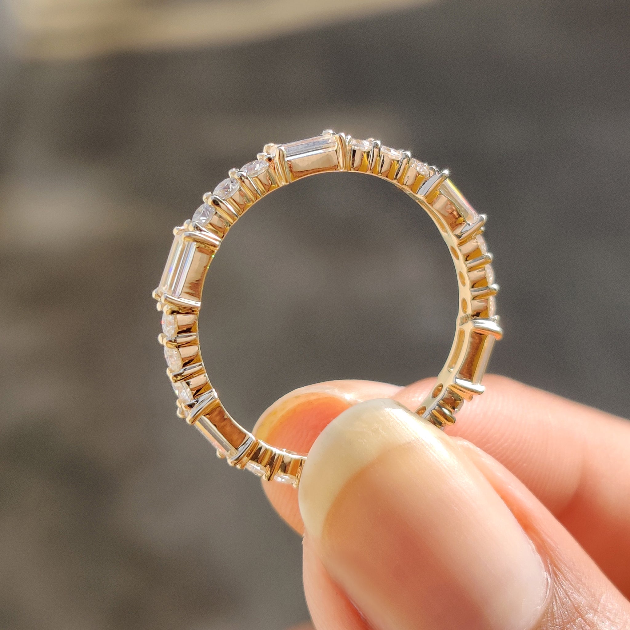 Eternity Baguette And Round Wedding Band