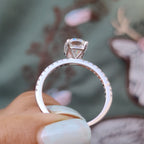 Cushion Cut Moissanite Pave Ring Setting