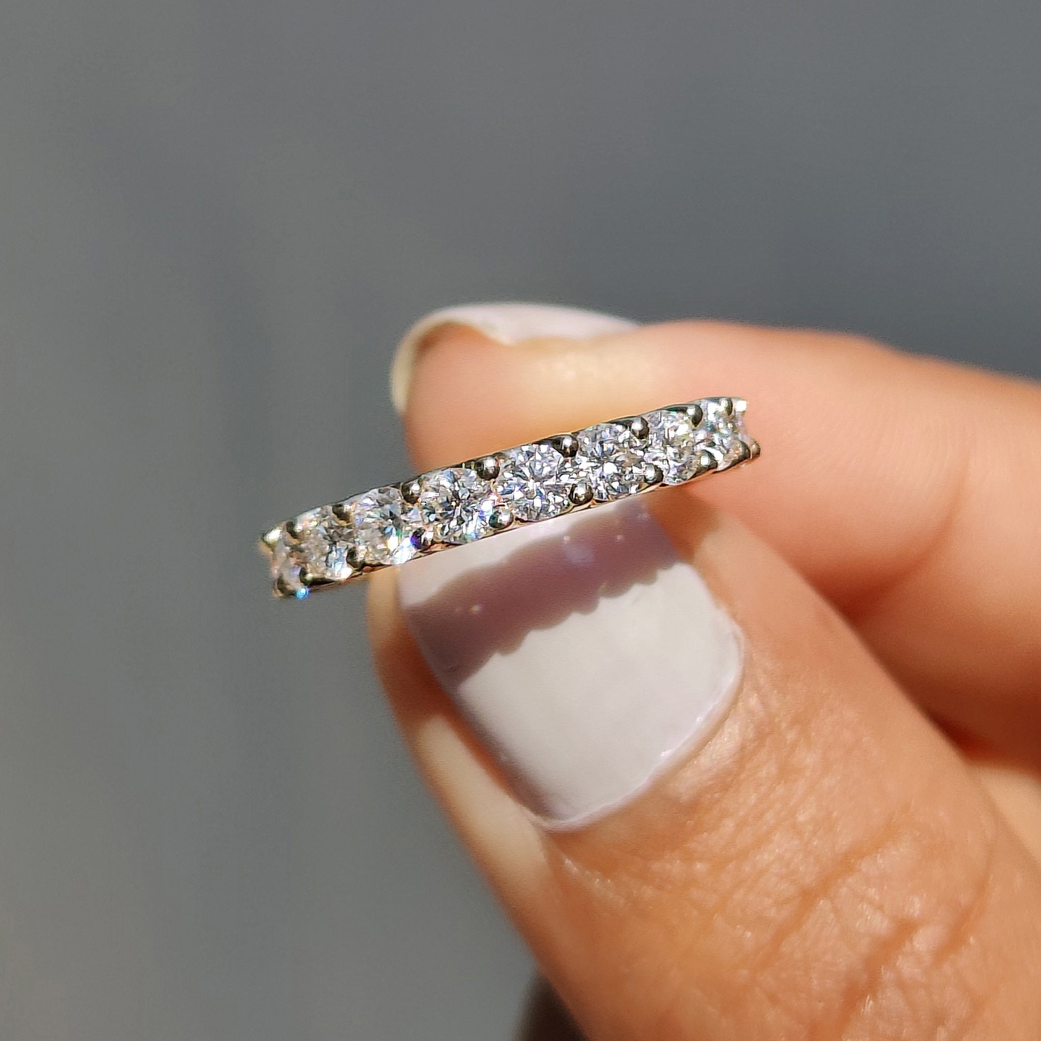 Round Cut Wedding Band In Eternity Style