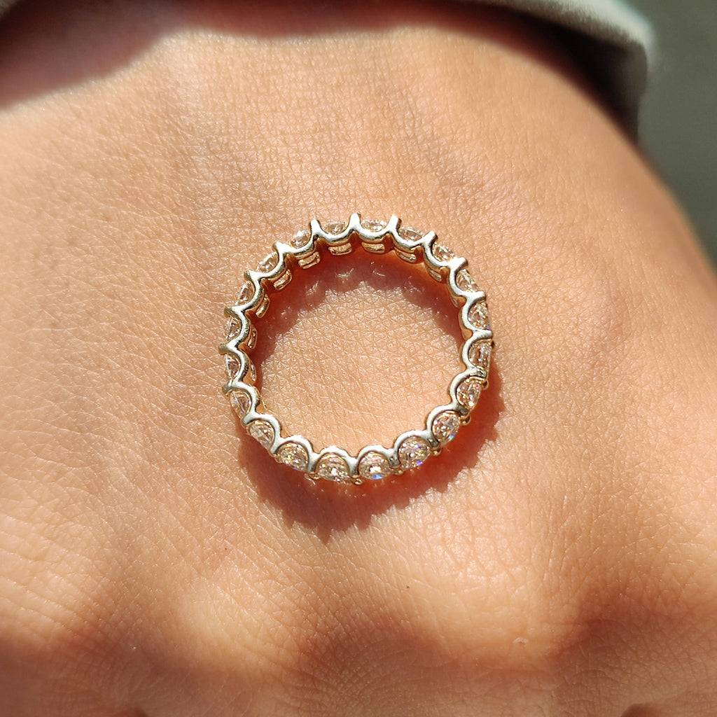 Round Cut Wedding Band In Eternity Style