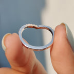 Round Moissanite V Shaped Wedding Band