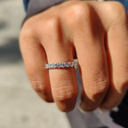 Round Cut Eternity Band in Moissanite with Prong Setting