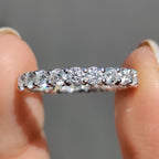 Round Cut Eternity Band in Moissanite with Prong Setting