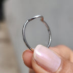 Stackable Curved Wedding Band White Gold