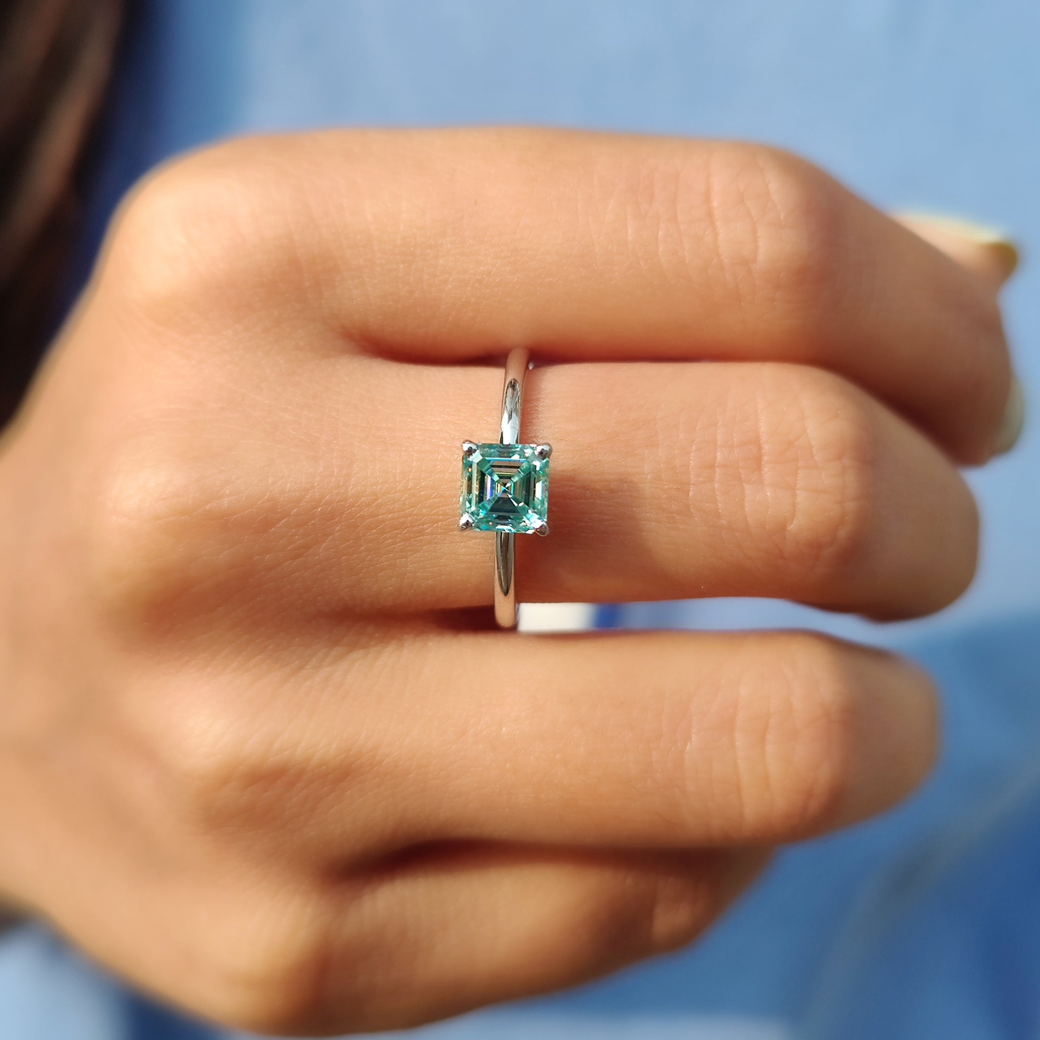 Asscher Cut Ring In Solitaire Style Secondary image
