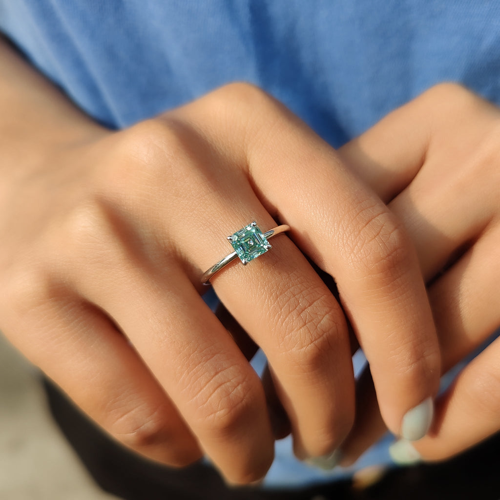Asscher Cut Ring In Solitaire Style