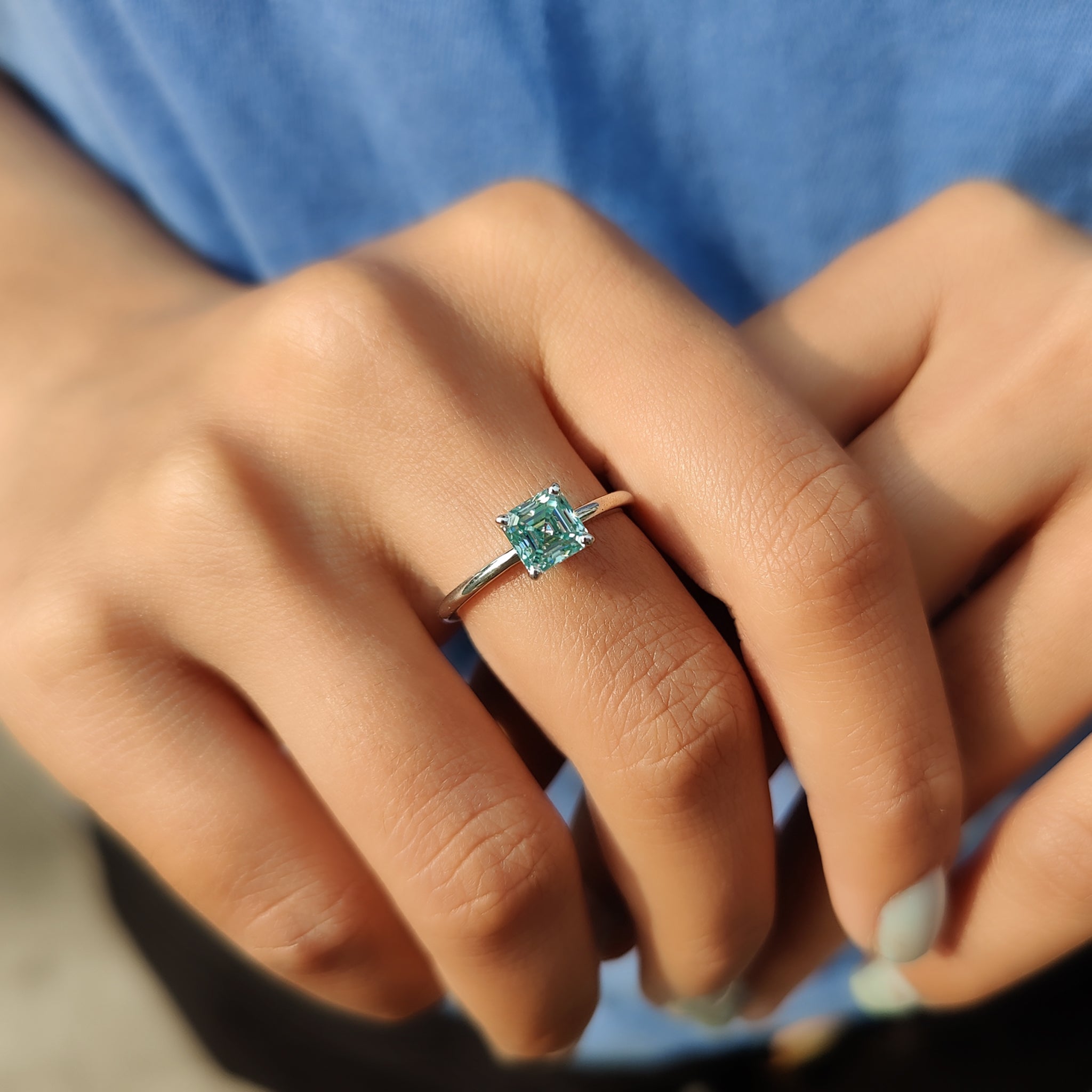 Asscher Cut Ring In Solitaire Style