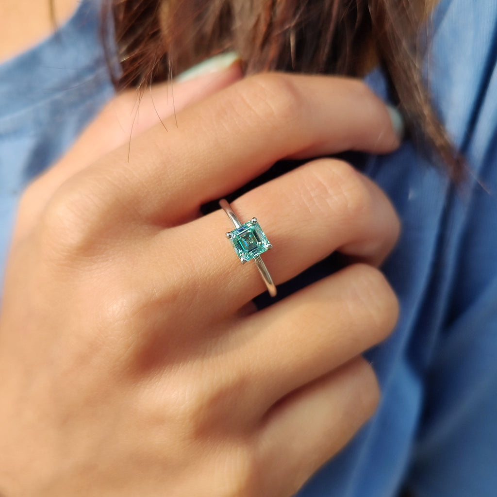 Asscher Cut Ring In Solitaire Style
