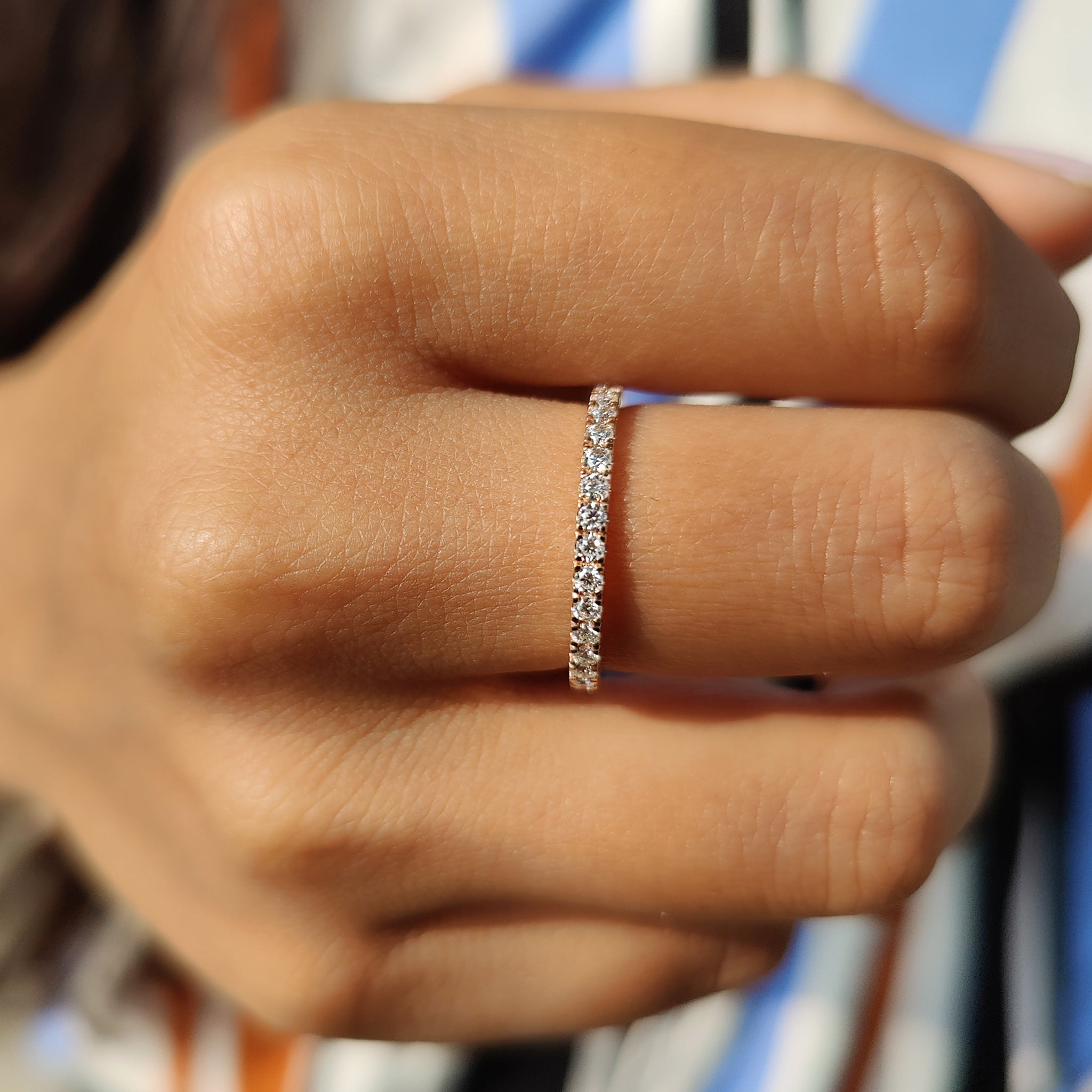 3/4 Eternity Band With Round Moissanite Immagine secondaria del prodotto