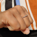 3/4 Eternity Band With Round Moissanite