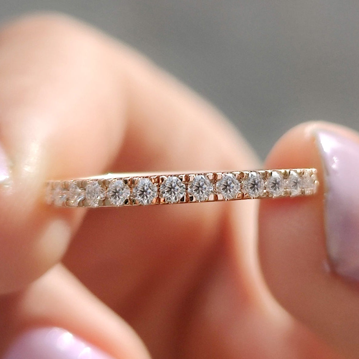 3/4 Eternity Band With Round Moissanite Immagine principale del prodotto