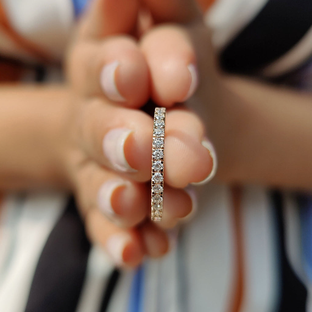 3/4 Eternity Band With Round Moissanite