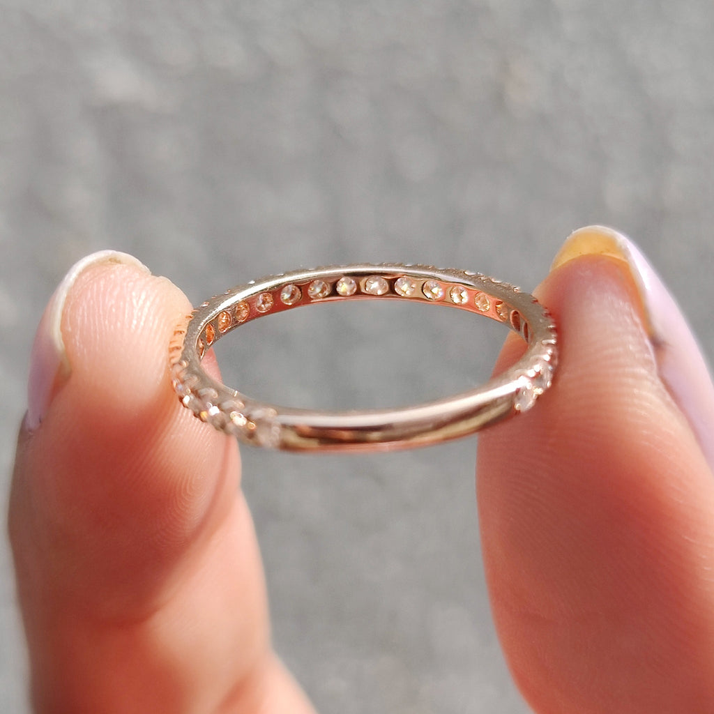 3/4 Eternity Band With Round Moissanite