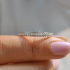 Round Moissanite Wedding Band White Gold