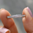 Round Moissanite Wedding Band White Gold