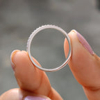 Round Moissanite Wedding Band White Gold
