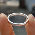Round Moissanite Wedding Band White Gold
