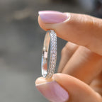 Round Moissanite Wedding Band White Gold