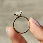 Radiant Solitaire Engagement Ring in Yellow Gold Finish