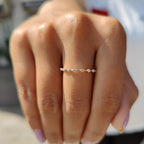 Stackable Wedding Band With Round Cut Moissanite
