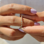 Stackable Wedding Band With Round Cut Moissanite