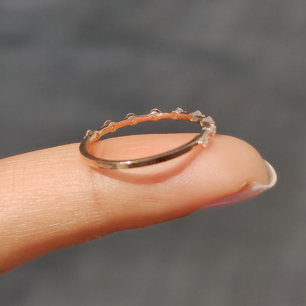 Round Moissanite Rose Gold Wedding Band