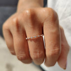 Round Moissanite Rose Gold Wedding Band