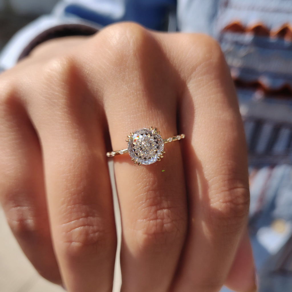 Portuguese Cut Vintage Antique Engagement Ring