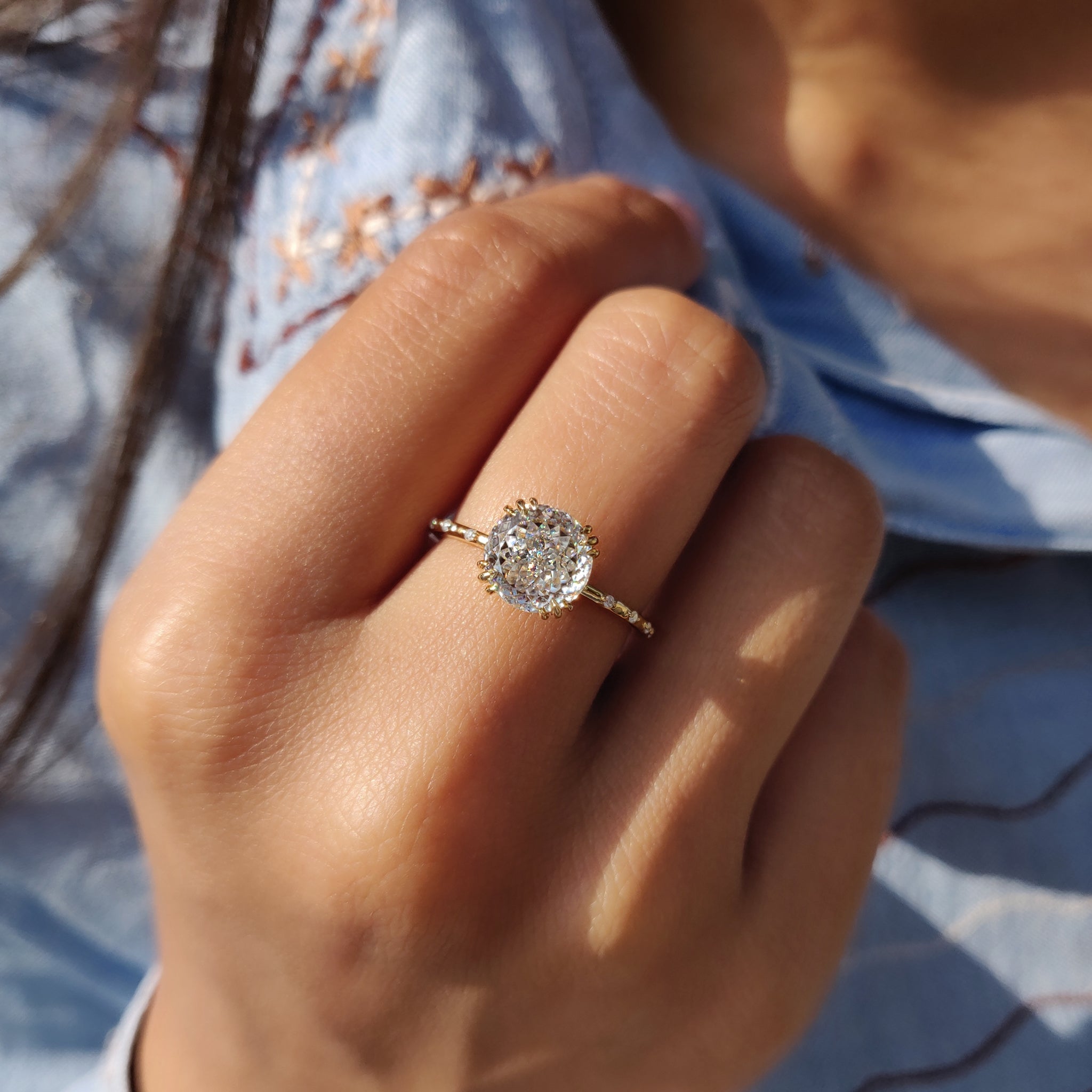 Portuguese Cut Vintage Antique Engagement Ring
