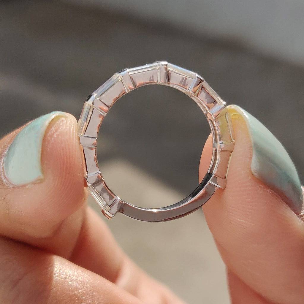 Baguette Wedding Band with Bar Setting
