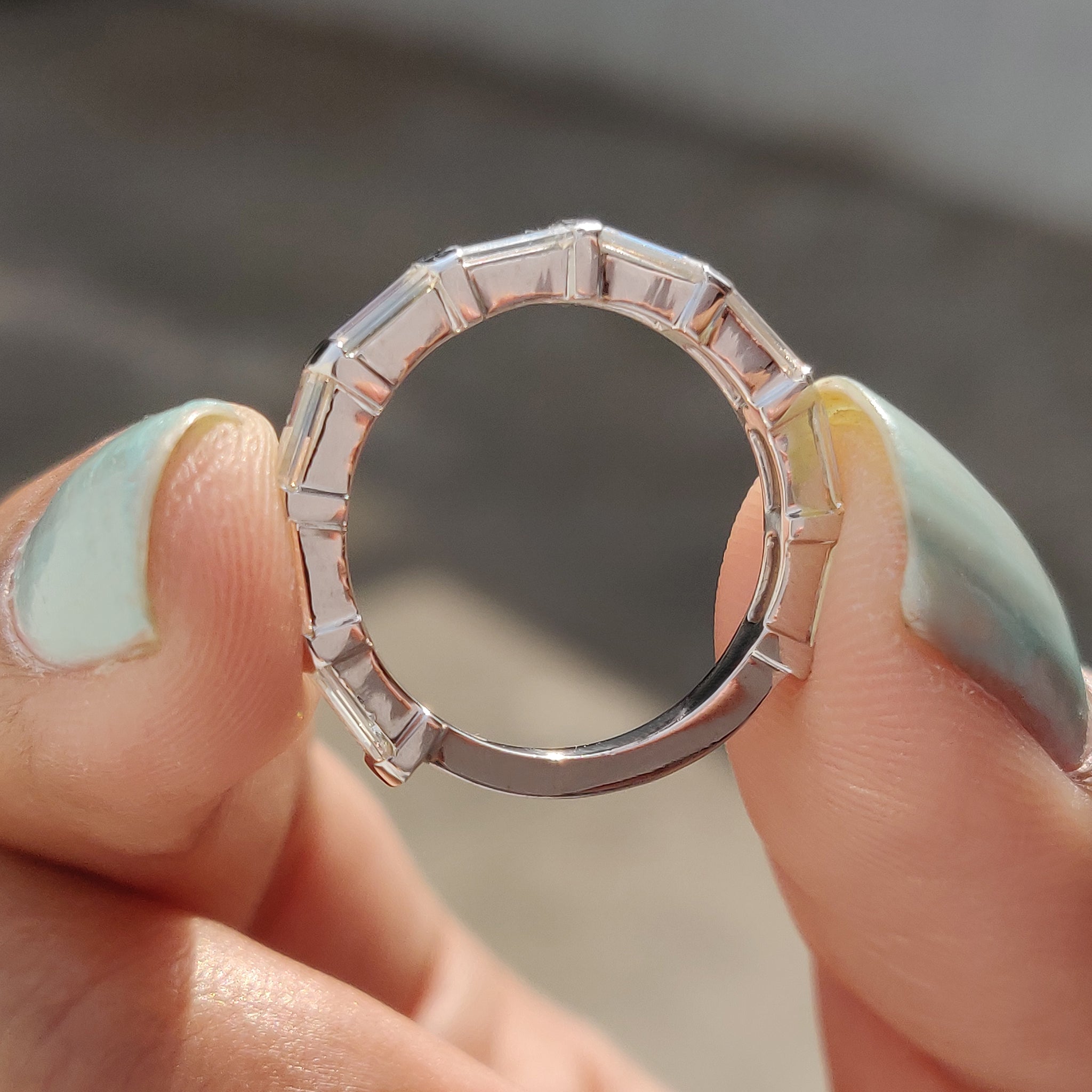 Baguette Wedding Band with Bar Setting