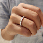Baguette Wedding Band with Bar Setting