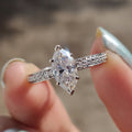 Marquise Cut Engagement Ring With Hidden Halo Style