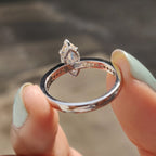 Marquise Cut Engagement Ring With Hidden Halo Style