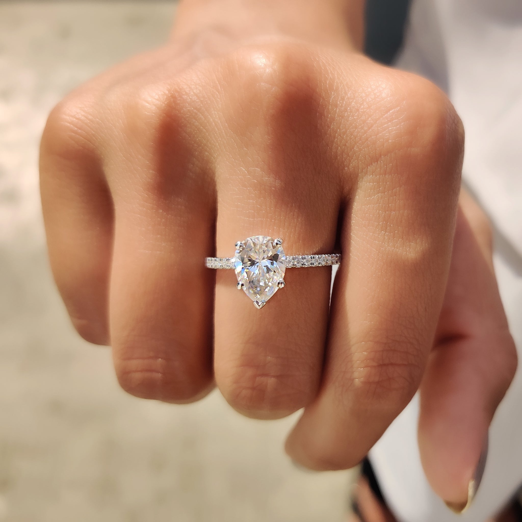 Pear Cut Engagement Ring In Pave Style Main image