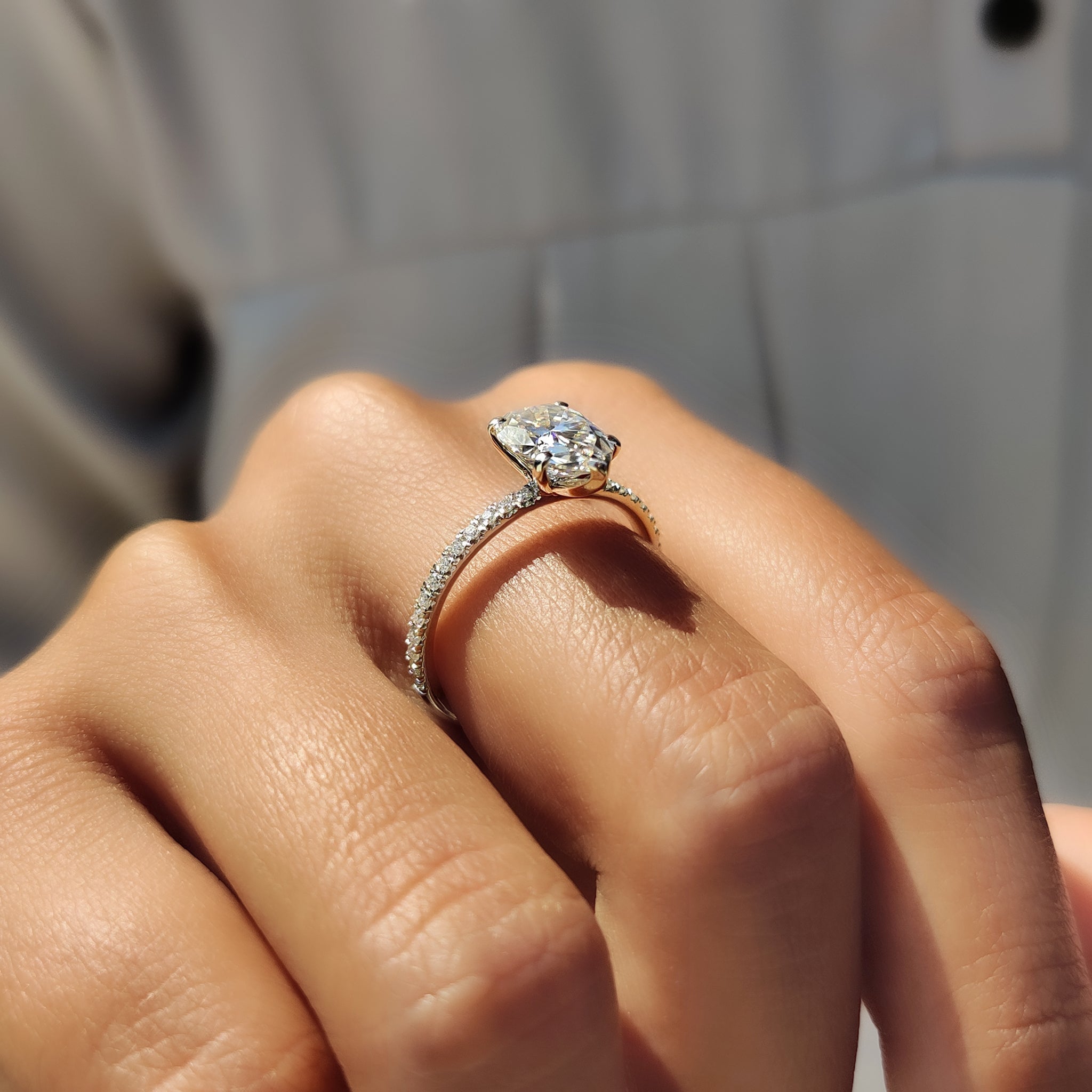Pear Cut Engagement Ring In Pave Style Secondary image