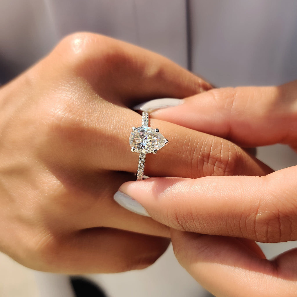 Pear Cut Engagement Ring In Pave Style