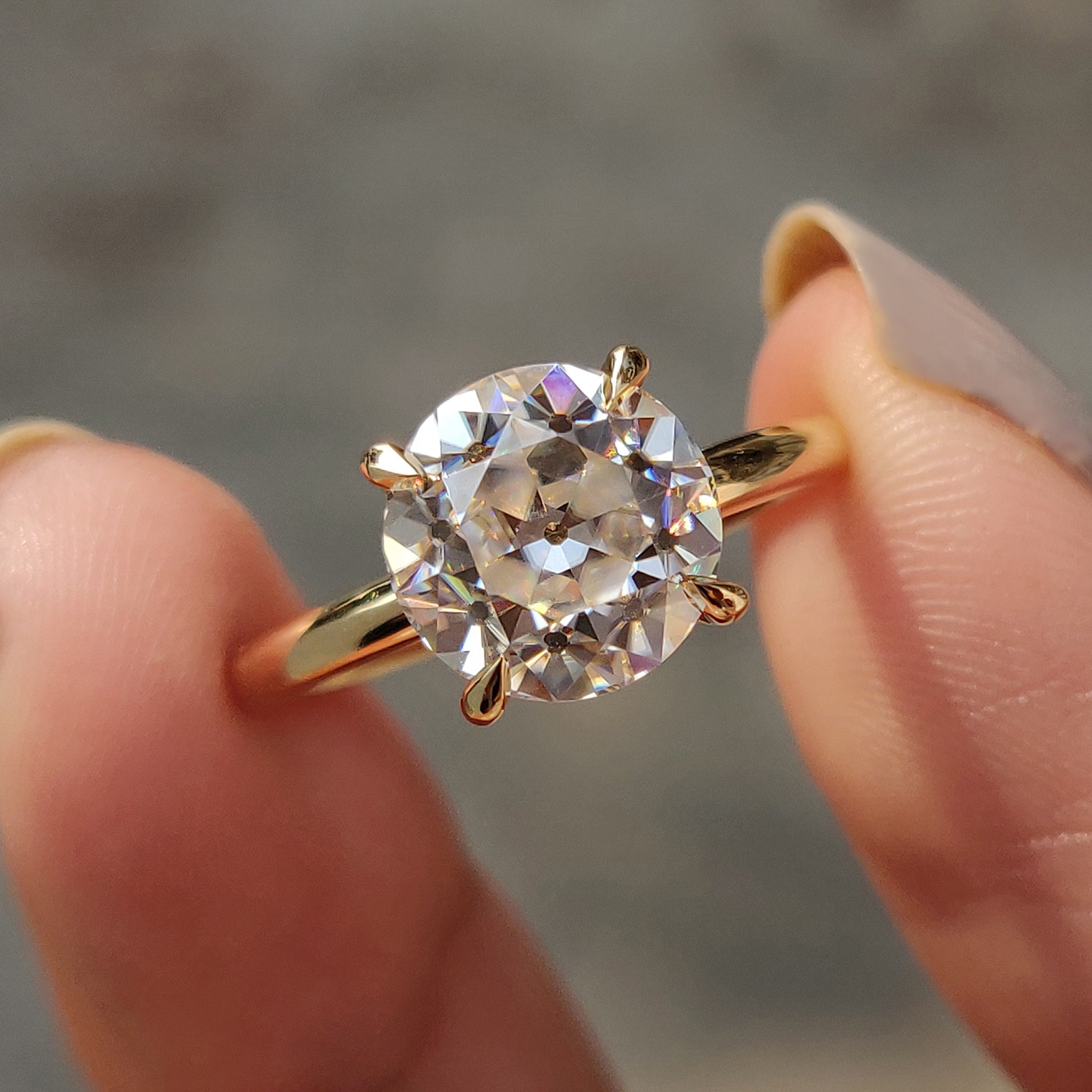 Old European Cut Solitaire Engagement Ring Main image