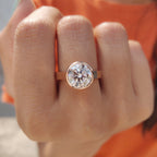 Round Cut Bezel Set Moissanite Ring