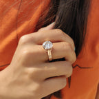 Round Cut Bezel Set Moissanite Ring