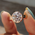 Round Cut Bezel Set Moissanite Ring