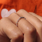 Round Moissanite Wedding Band In Distance Pave Setting