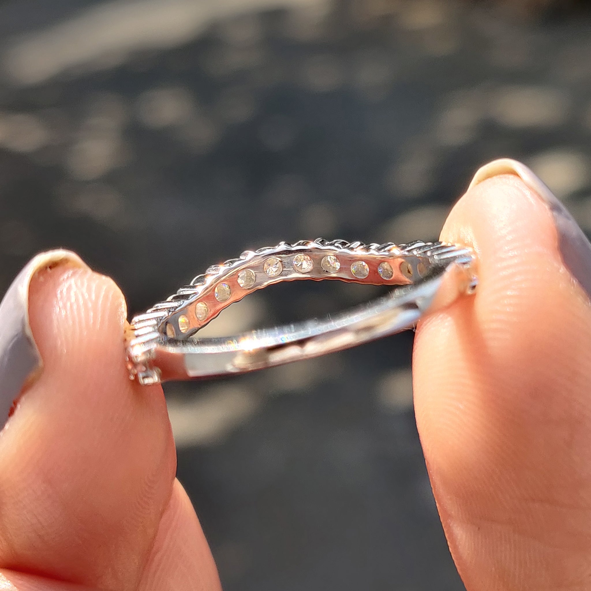 Round Cut Moissanite Half Eternity Band