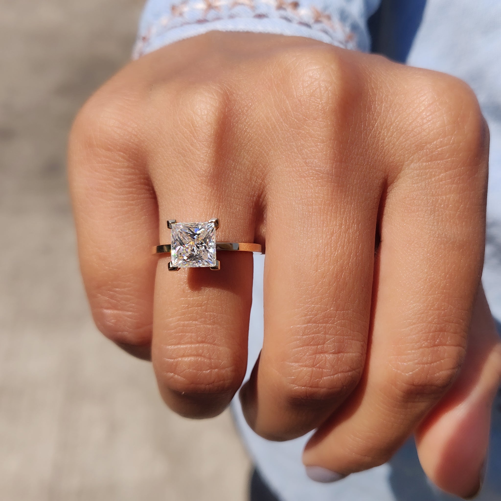 Princess Cut Engagement Ring In Solitaire Style Secondary image