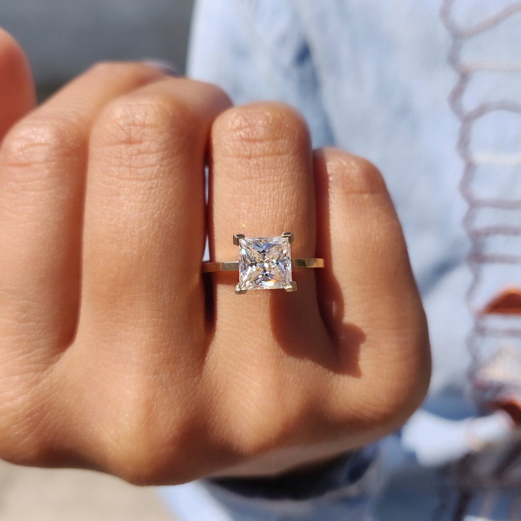 Princess Cut Engagement Ring In Solitaire Style