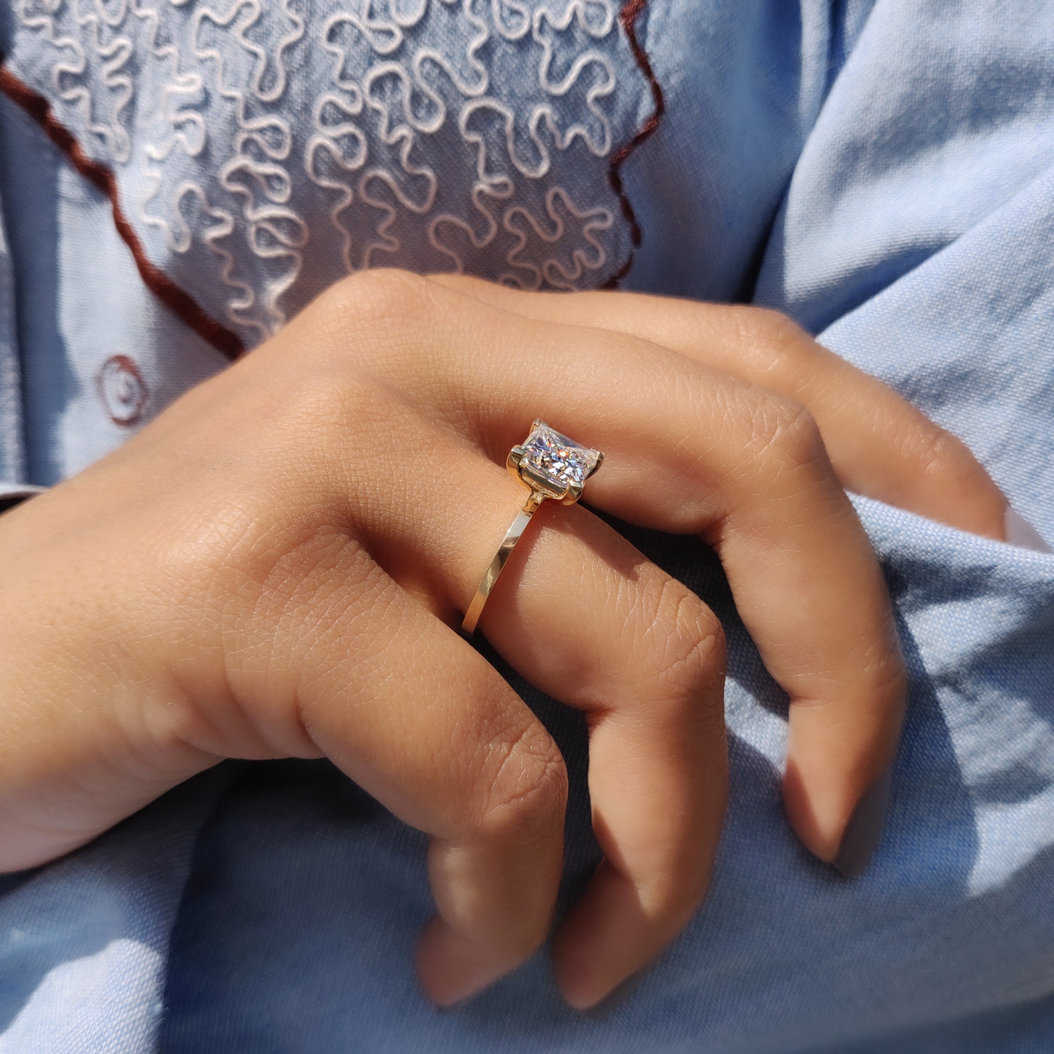Princess Cut Engagement Ring In Solitaire Style
