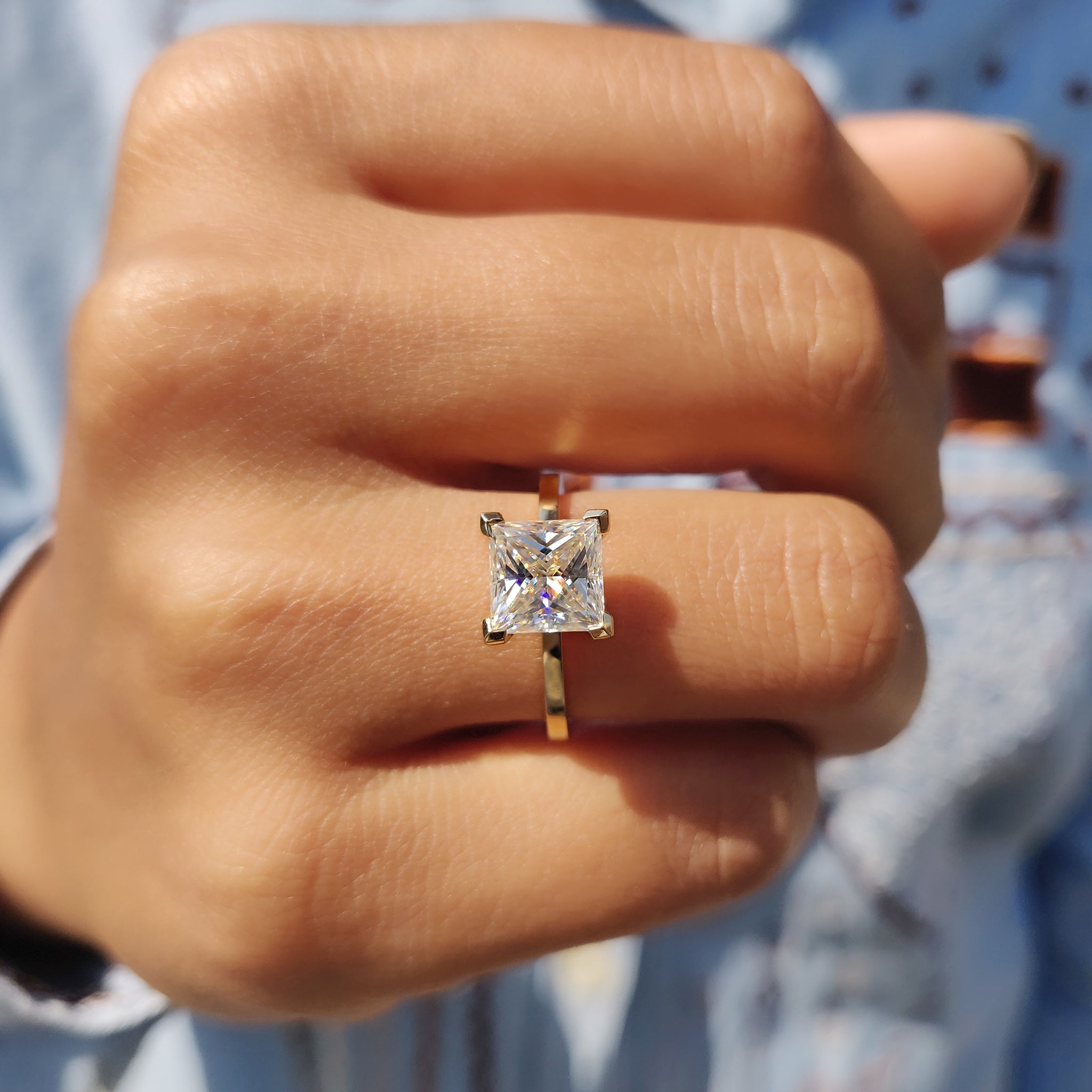 Princess Cut Engagement Ring In Solitaire Style