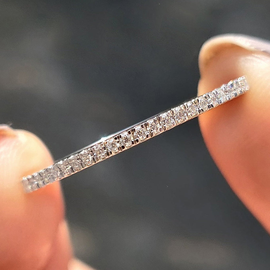 Round Moissanite White Gold Eternity Band