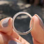 Round Moissanite White Gold Eternity Band