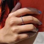 Round Moissanite White Gold Eternity Band